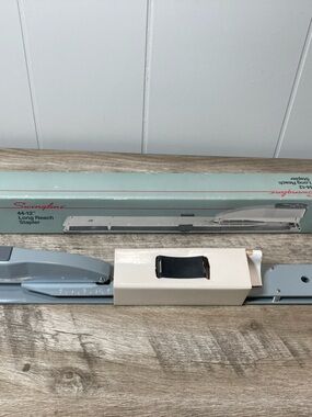 Swingline Long-Reach Stapler in Light Gray and Cream